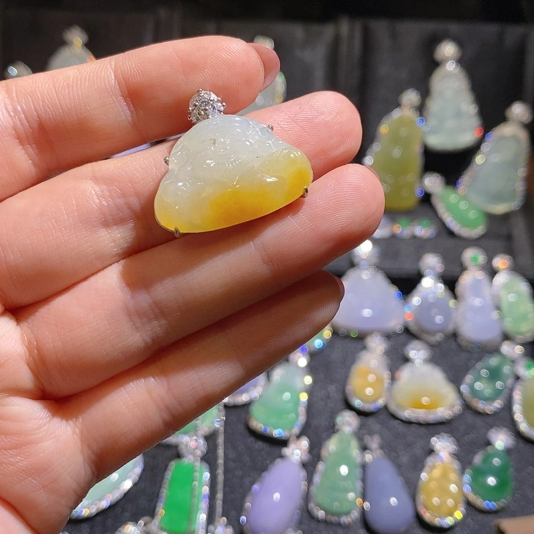 颈饰银S925镶嵌翡翠ㅤ*天然翡翠