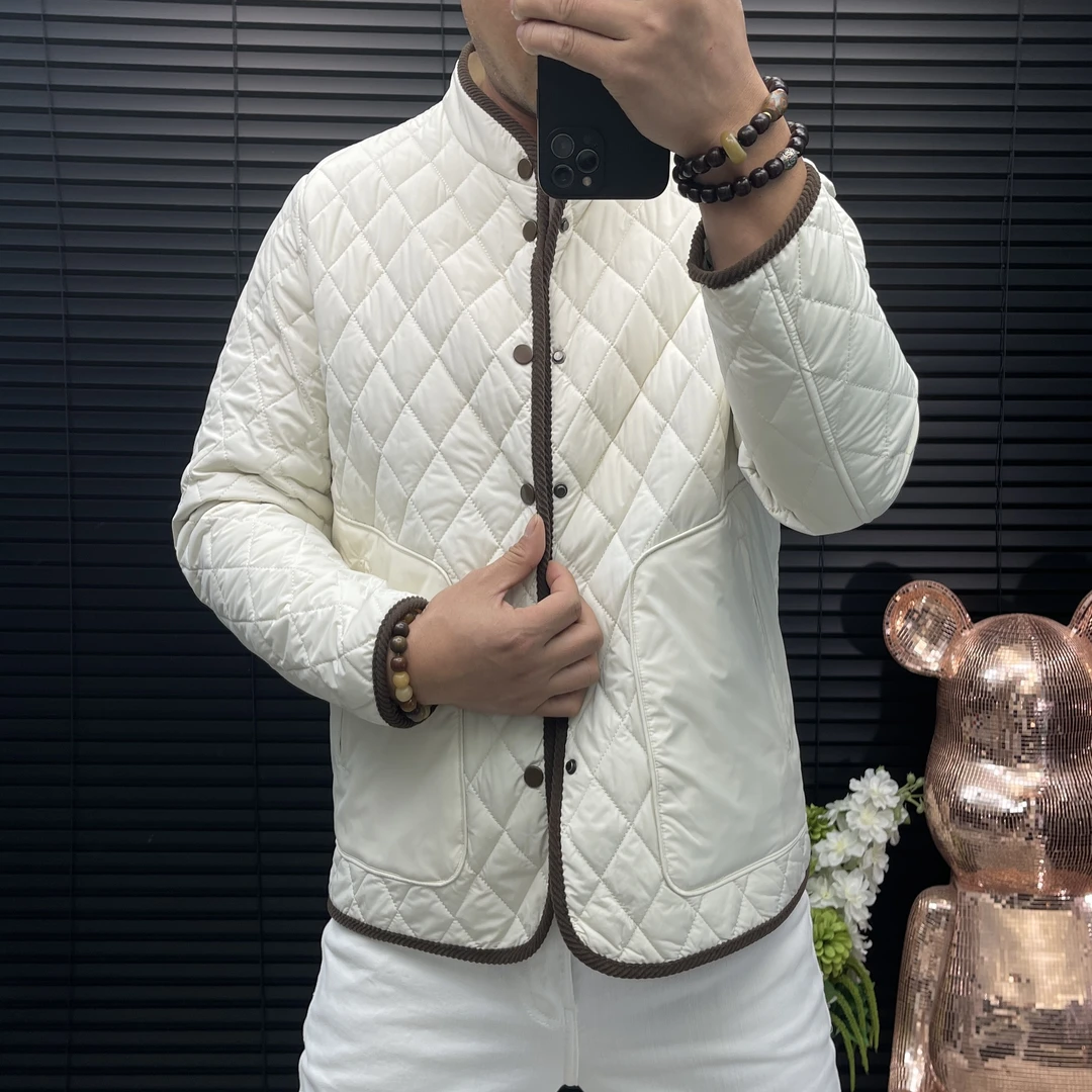 品质男装棉衣棉服秋冬新品轻薄菱形格设计时尚潮流百搭