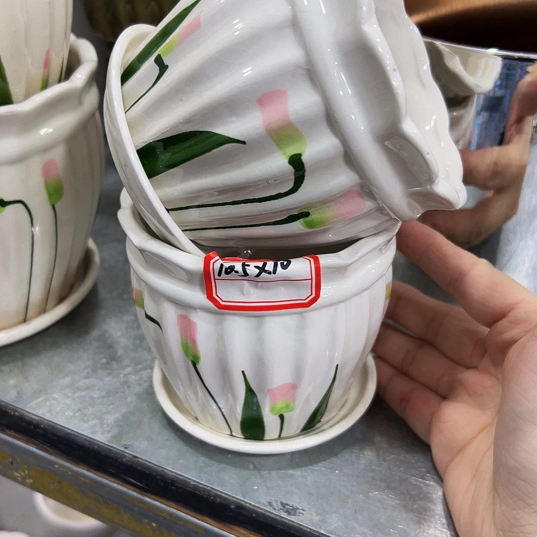 外贸尾单陶瓷花盆凑12米包邮