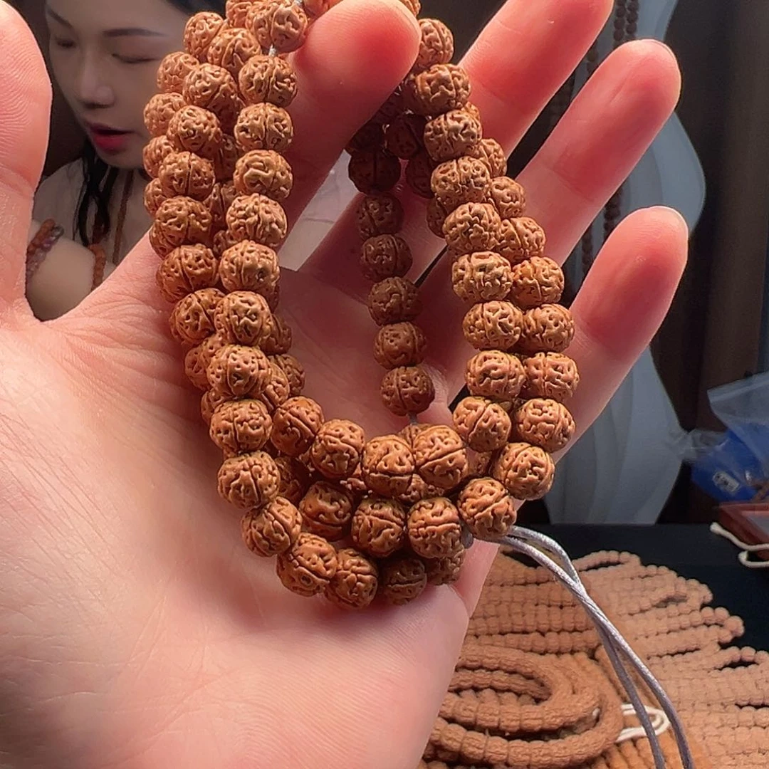 金刚菩提把件9mm-印尼盘龙纹小金刚108脖挂