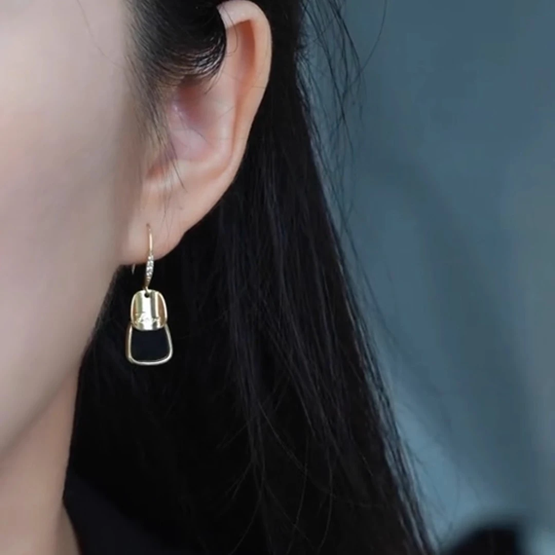 铜合金耳饰 撞色耳环轻奢高级感耳坠2025新款耳钉小众气质耳钩YJ