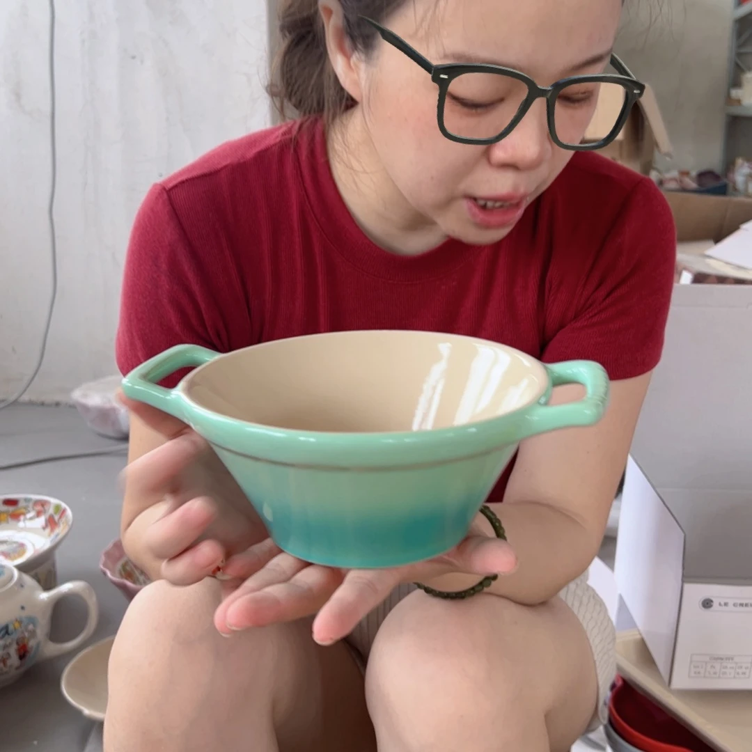 老姊妹家瓷器好漂亮青羽双耳wan