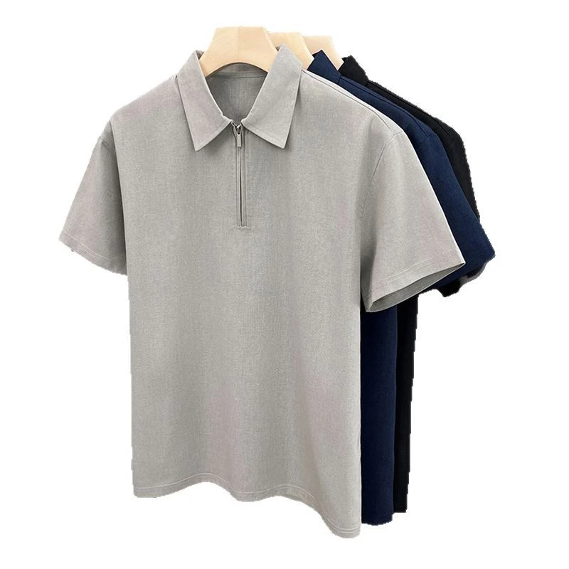 夏季亚麻短袖翻领短袖男t恤休闲透气舒适男士t恤短袖时尚POLO衫