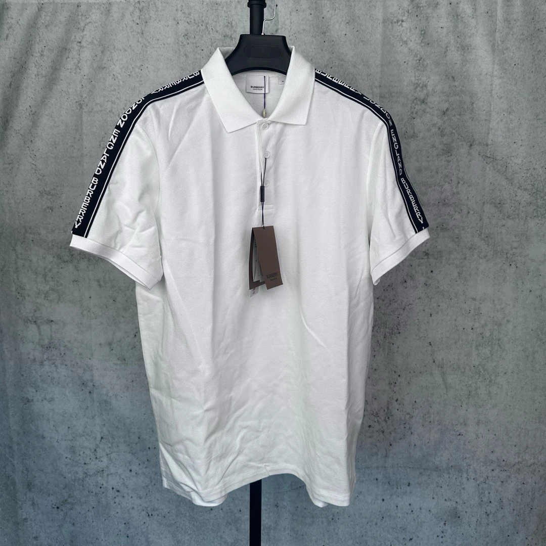 未使用 BURBERRY/博柏利 白色 满印 串标logo 短袖Polo 衫