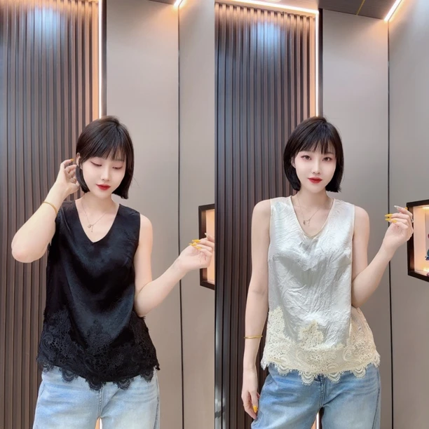 敏宝儿➕SS6541蕾丝底边缎面坎袖