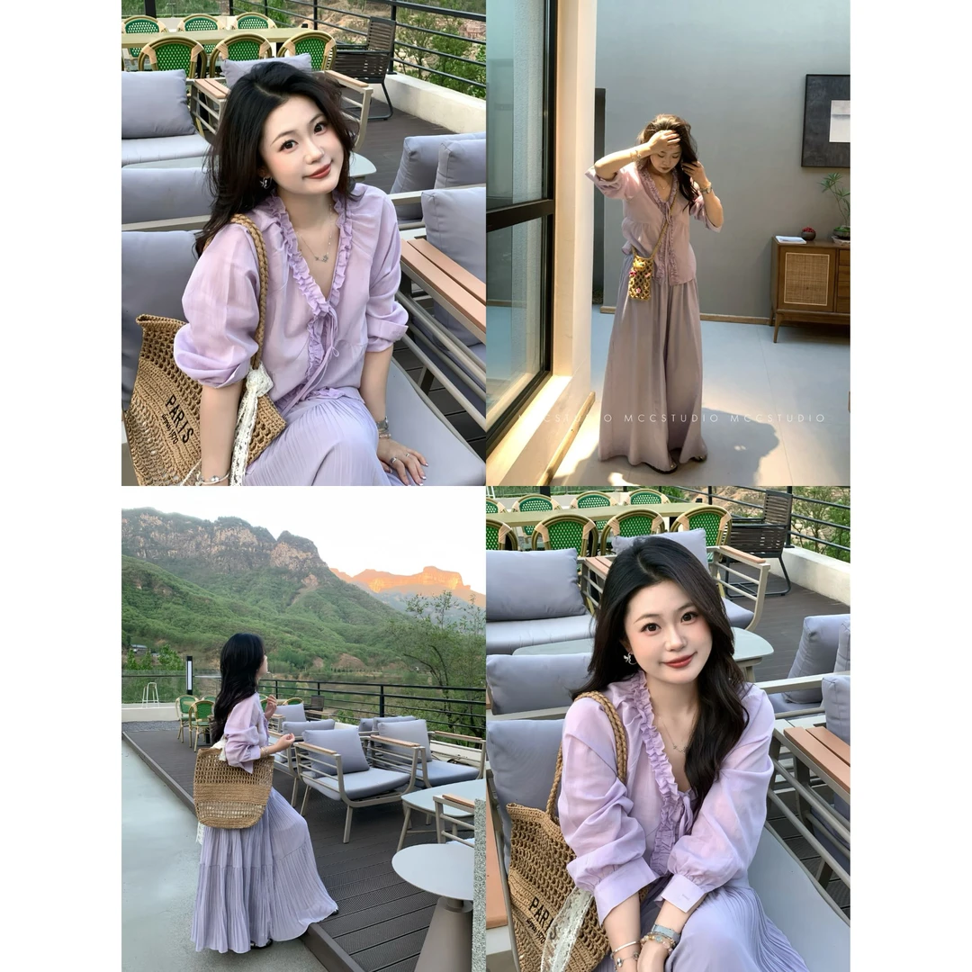 现货MCc《法式紫调套装》可搭裤子裙子/衬衫套装#8380/70059/334