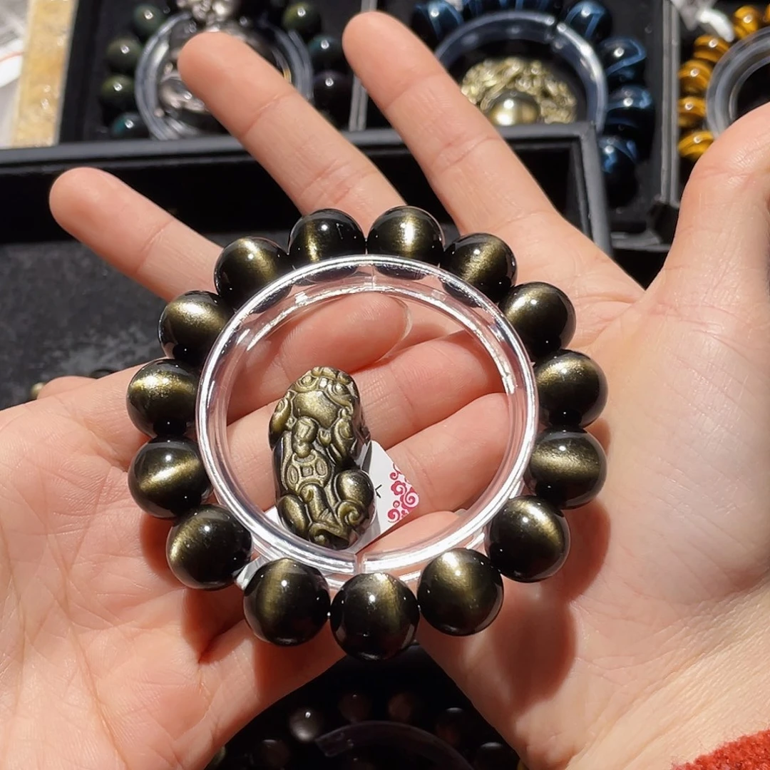 黑曜岩手链未镶嵌f****）