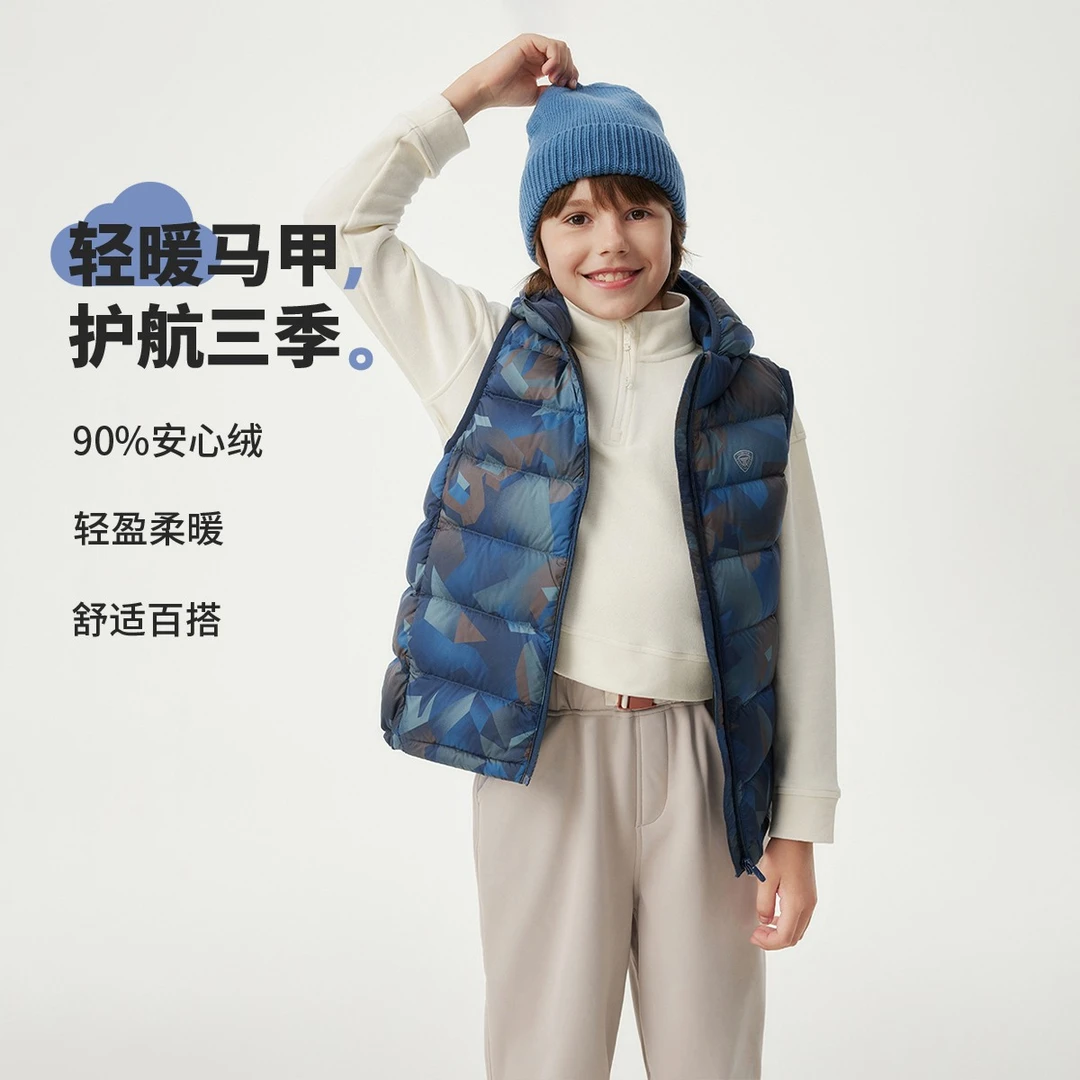 坦博尔商场同款男女童羽绒马甲保暖外套童装冬韩式休闲时装122A