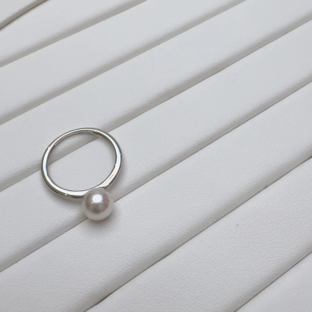 海水珍珠戒指18K金镶嵌