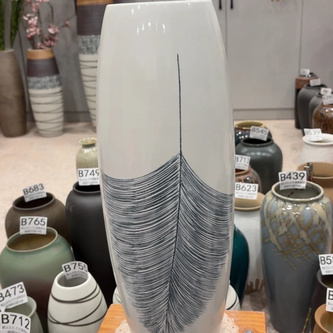 摆件瑕疵景德镇陶瓷花瓶高50口11