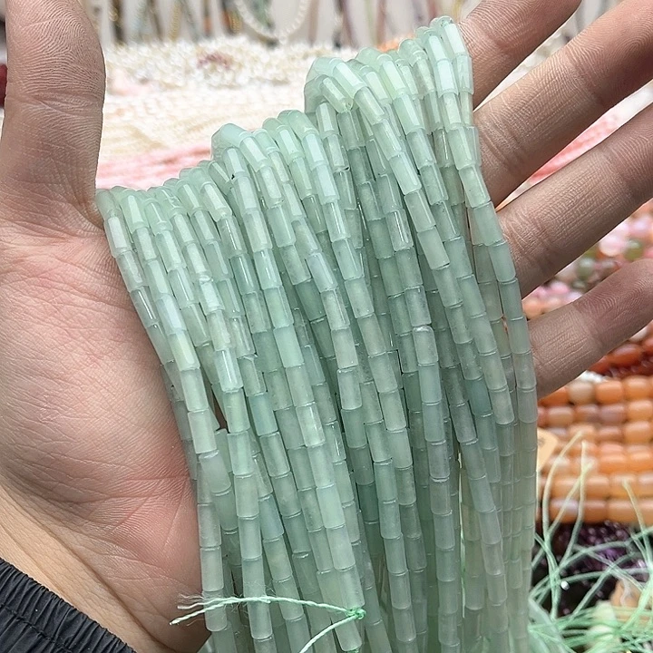 玛瑙/玉髓珠宝半成品未镶嵌一条4/8mm左右东陵玉管珠