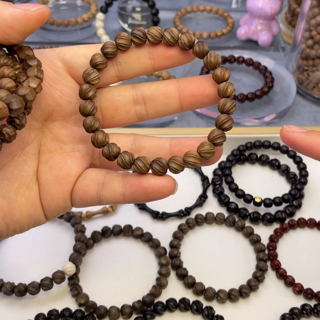 檀香木手串/手链黑肉焦糖8.5扭珠