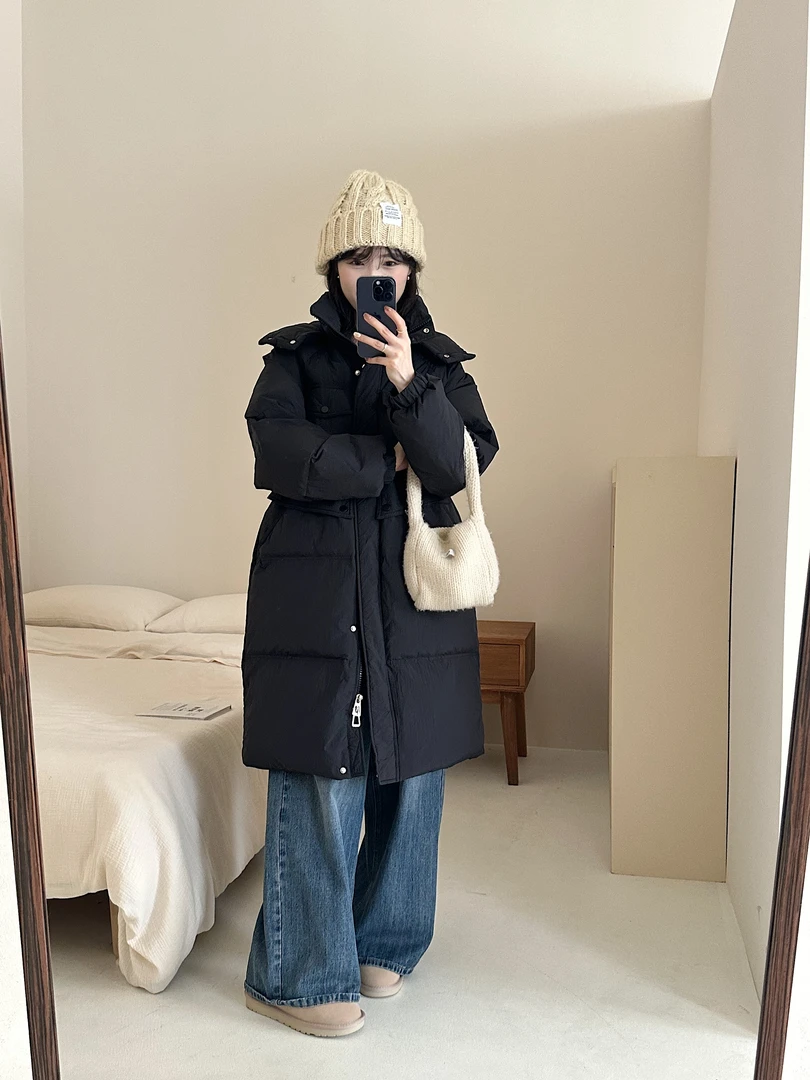 【琴姐专属】保暖常规袖加绒加厚款长款羽绒服加厚宽松韩版时尚