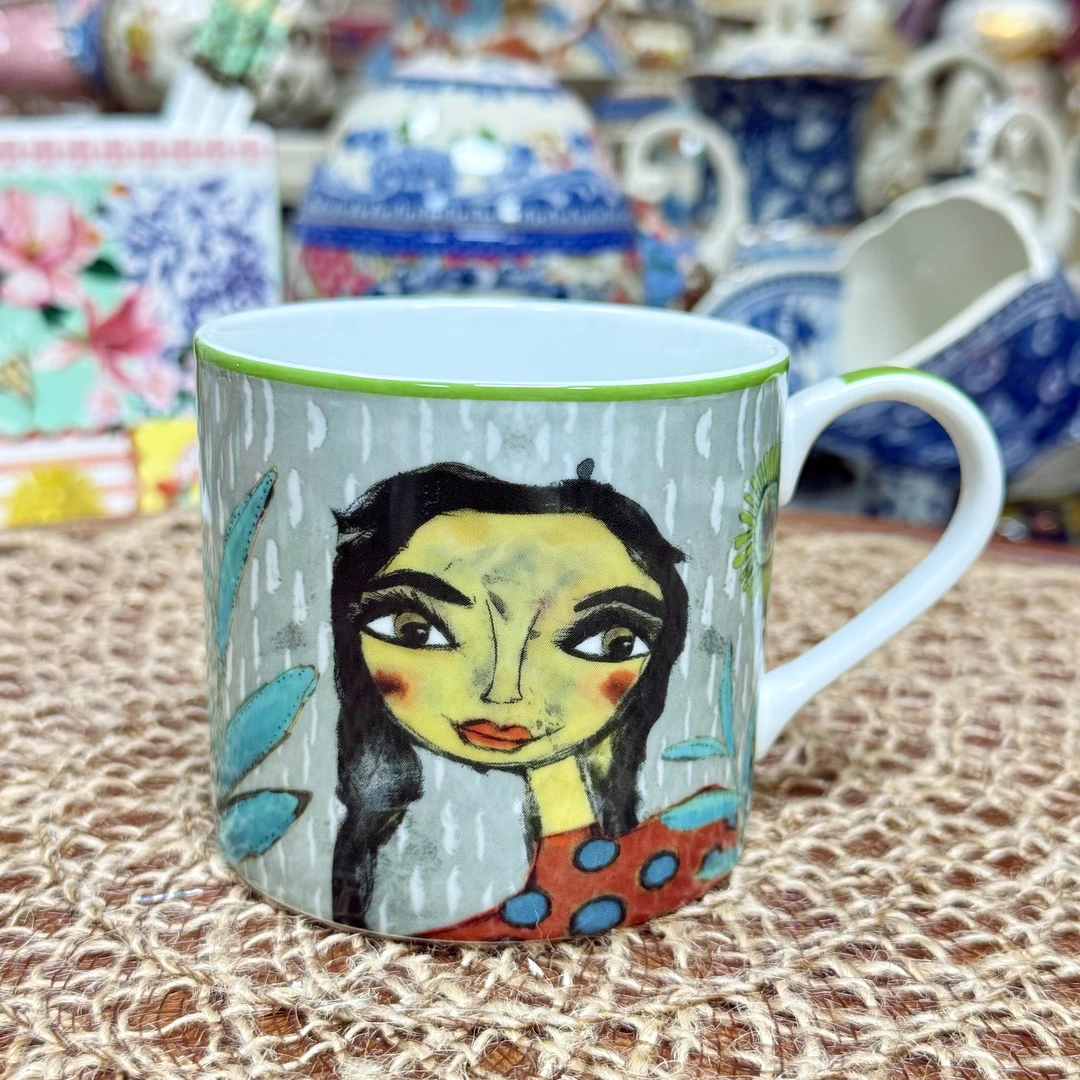 屋里进 人脸 马克杯