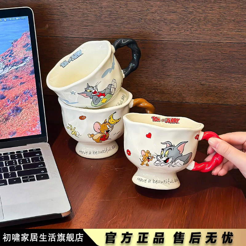 猫和老鼠杯子女新款2025陶瓷马克杯情侣水杯办公室七夕礼物咖啡杯