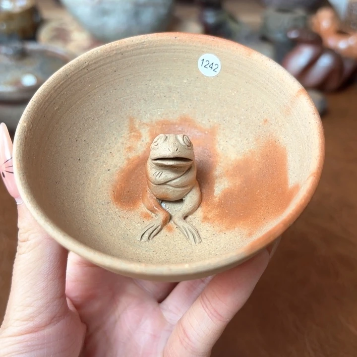 小西陶古绯鞠青蛙碗1242