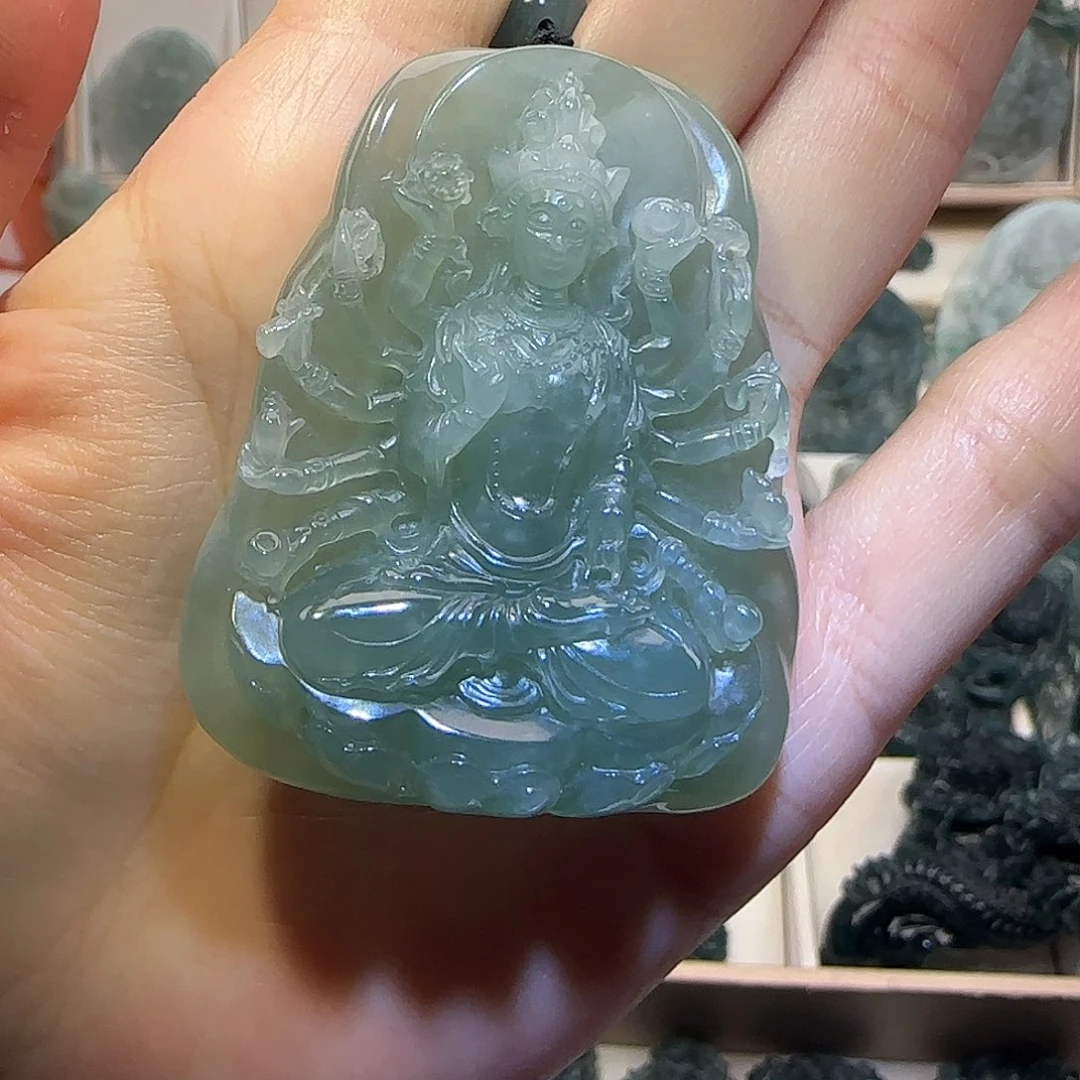 ∩***∩定制翡翠未镶嵌大威天龙翡翠定制