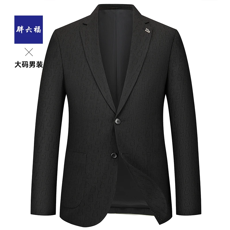 胖六福春秋季新款男式休闲西装肥佬加大码商务便服单西外套男西服