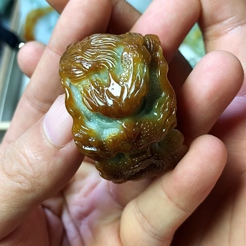 颈饰未镶嵌翡翠福豆豆珠宝翡翠颈饰