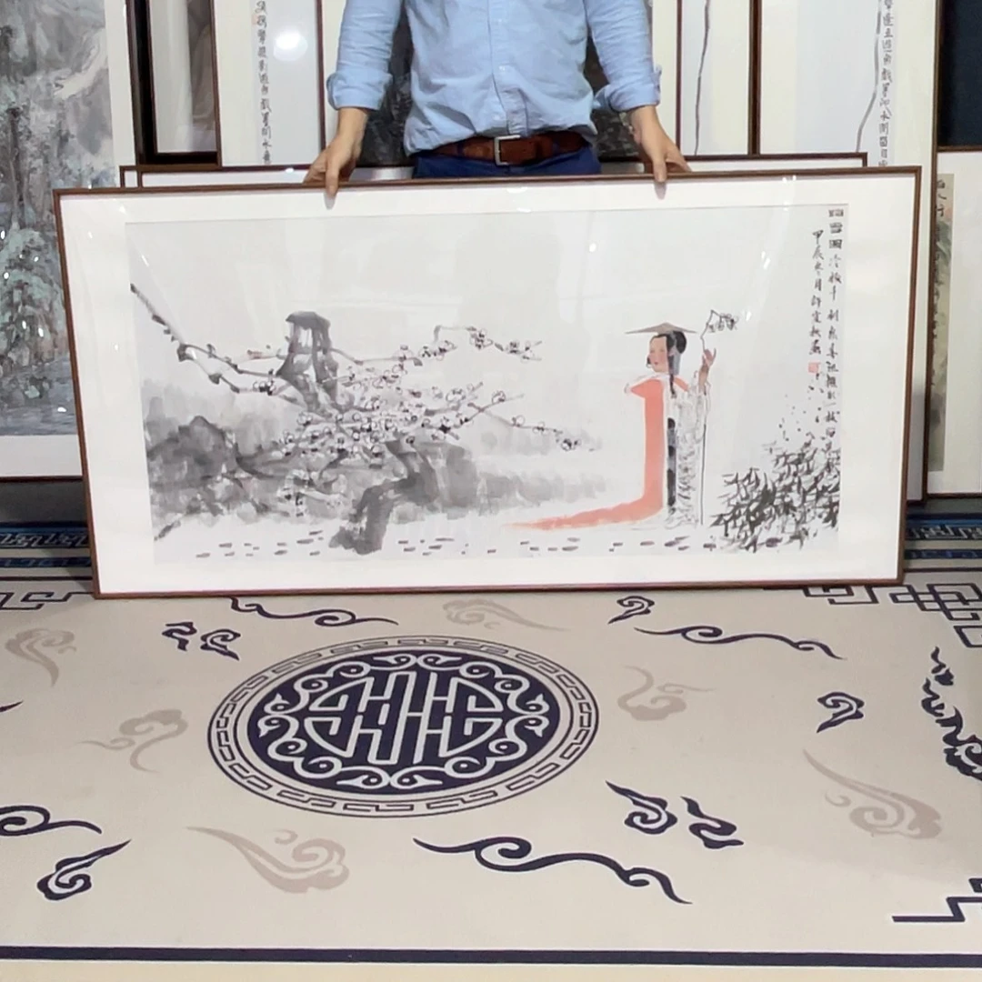 国画手绘画作品带框80/160