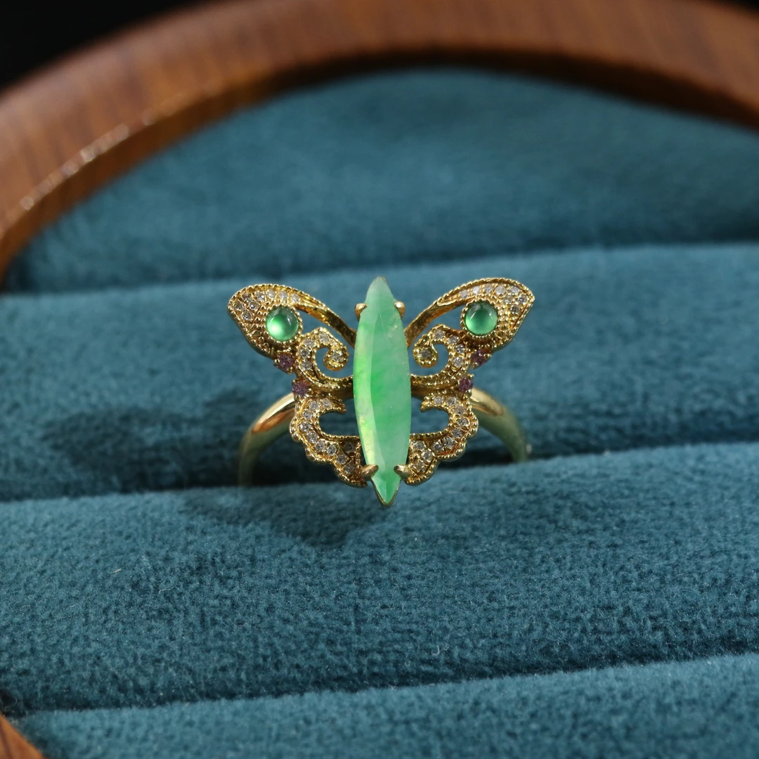 FC43天然缅甸翡翠A货18k戒指/401985/保利厦门拍卖