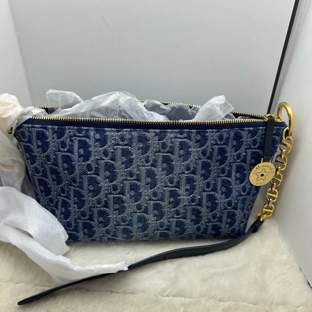 99新 DIOR/迪奥 臻选新款牛仔饭盒包（带肩带）