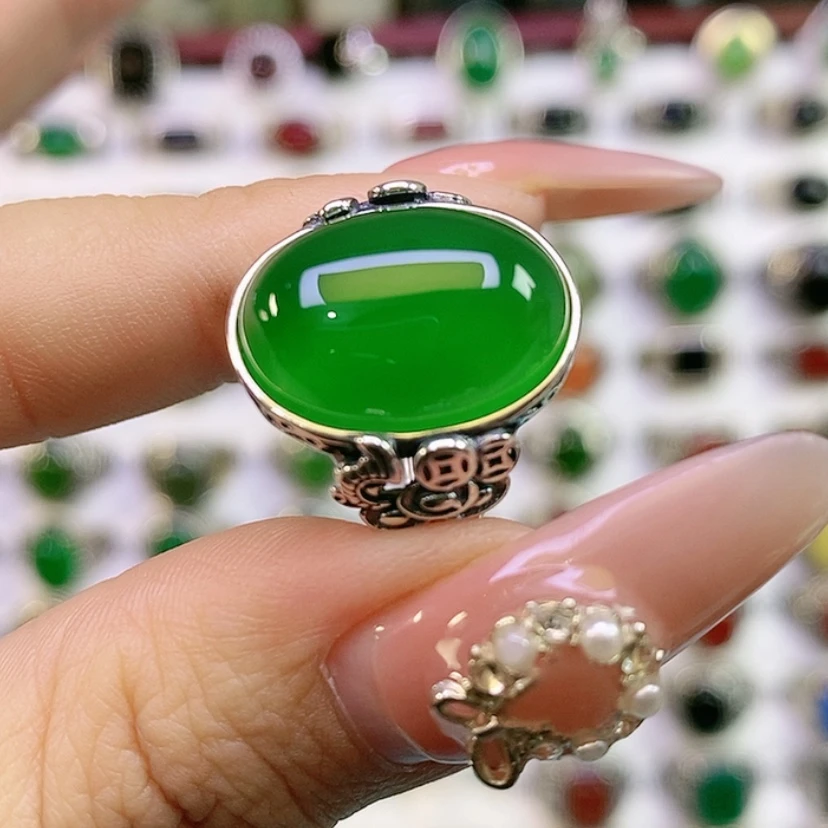 【闪购商品】银S925镶嵌戒指玛瑙/玉髓