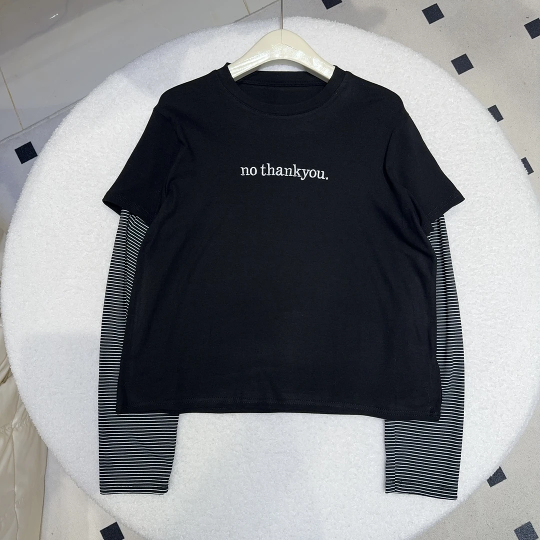 （十八家）3388假两件拼接上衣