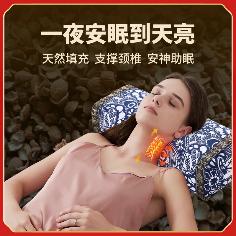 纯棉老粗布单人升级款双仓颈椎睡眠枕5.6斤颈椎枕枕头