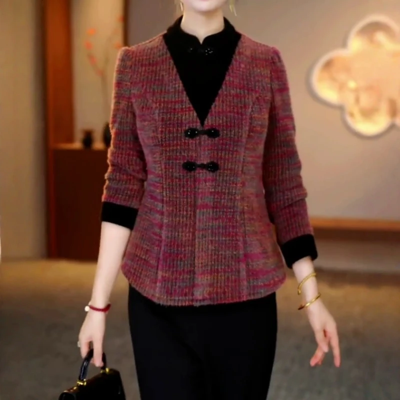 新中式国风休闲长袖衬衫女2025秋冬新款气质复古百搭显瘦外套上衣