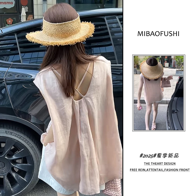 【现货】夏季穿搭一整套2025新款韩系设计感短袖衬衫休闲短裤两件套