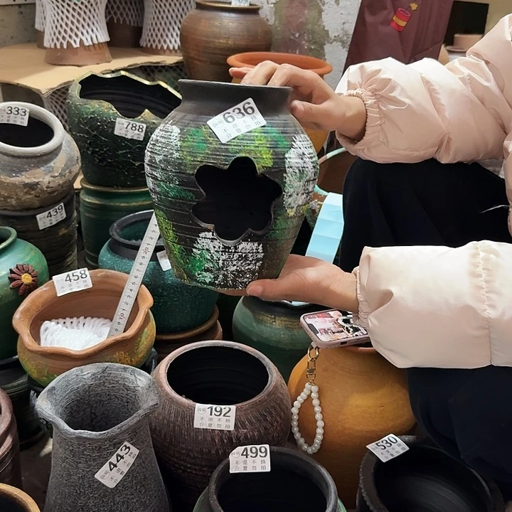 彩绘卧盆636高度20口径12