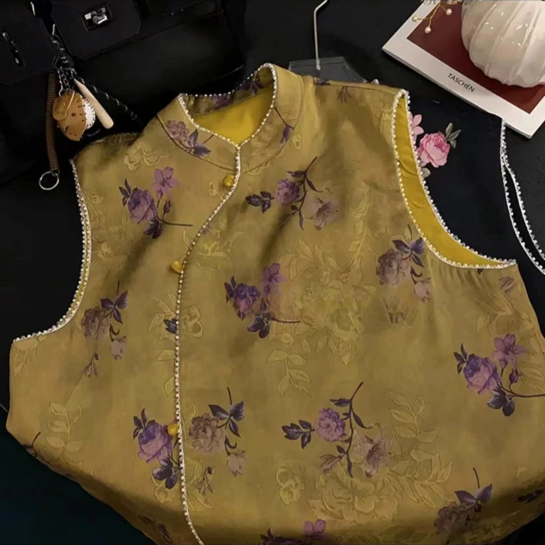 民族风百搭常规女宽松型薄款马夹四季通用常规款短款