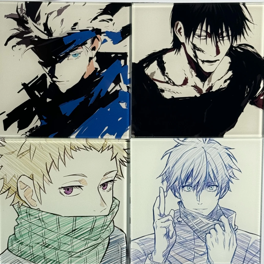 【正方形】咒术 动漫周边潮玩 画师二创 水晶冰箱贴杯垫 10*10cm