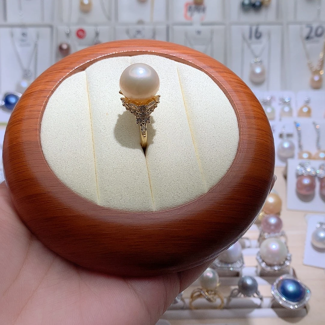 未镶嵌淡水珍珠戒指CC13-14mm