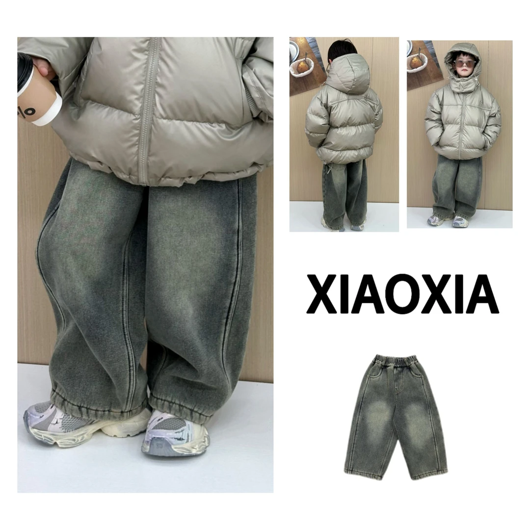 现货XXJ 2153 怀旧套色【复古韩系】贼适合冬天穿的一条加绒牛仔裤