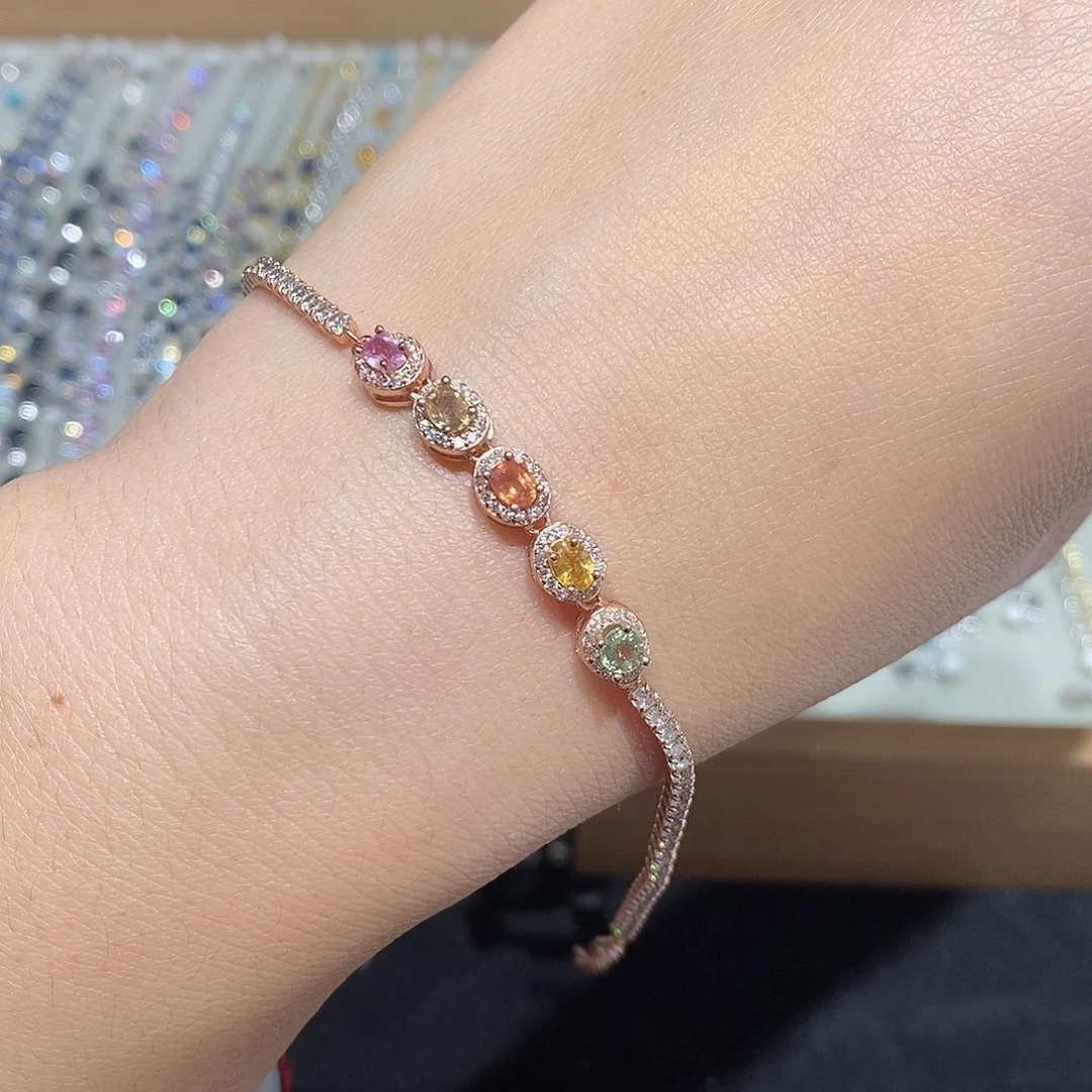 手链蓝宝石银S925镶嵌