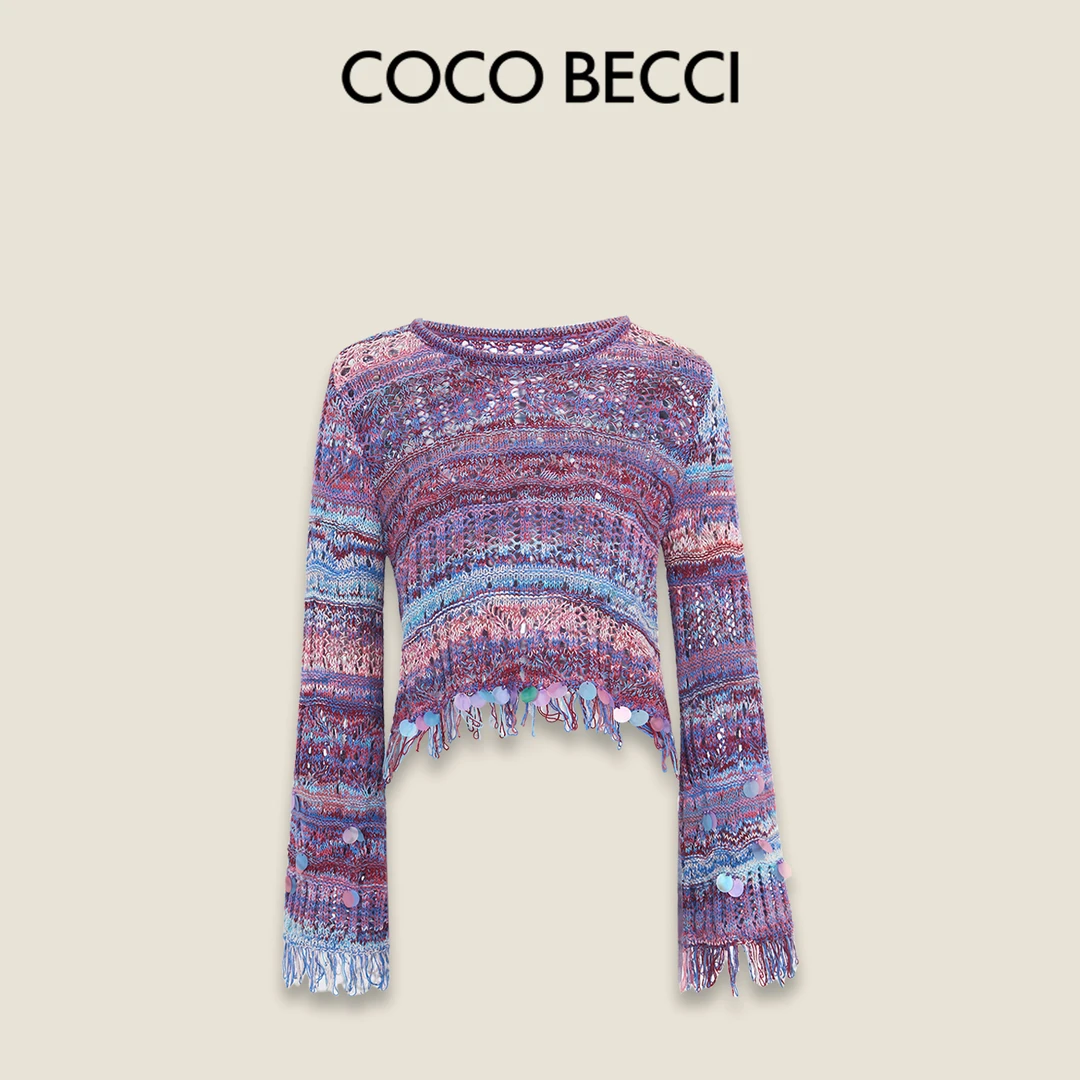 COCO BECCI【时光之旅】设计感套头时尚百搭长袖针织衫CFXYC131027