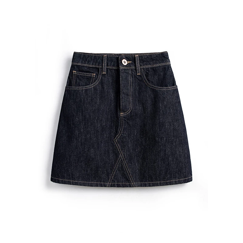 大牌拉满！~原色牛仔短裙女夏新款a字高腰显瘦时尚半身裙简约通勤