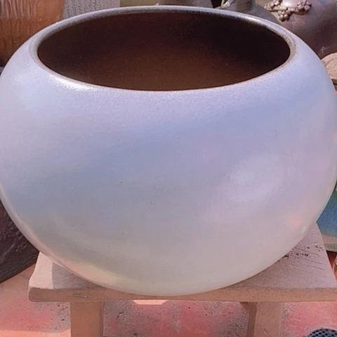 紫砂花盆口21高度21白色