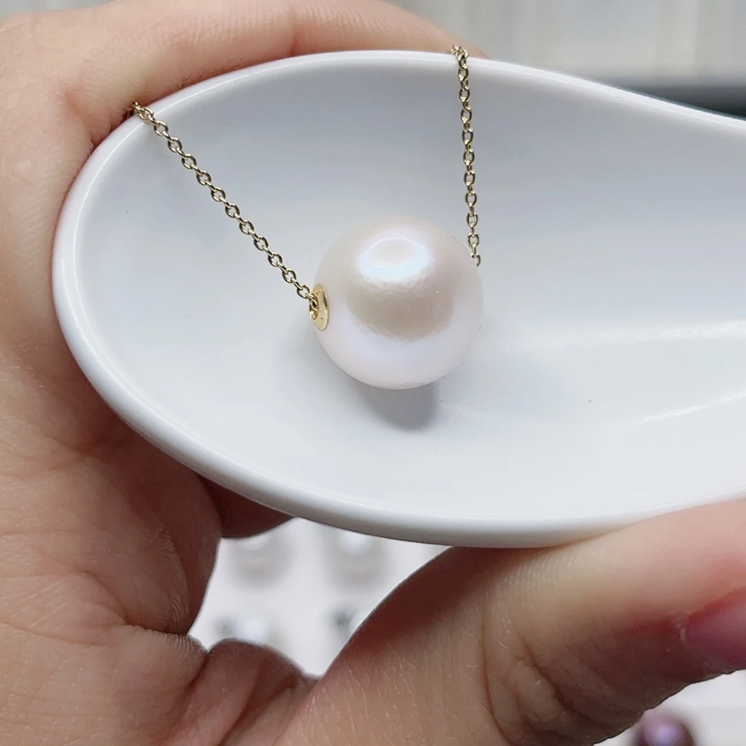 淡水珍珠颈饰18K金镶嵌