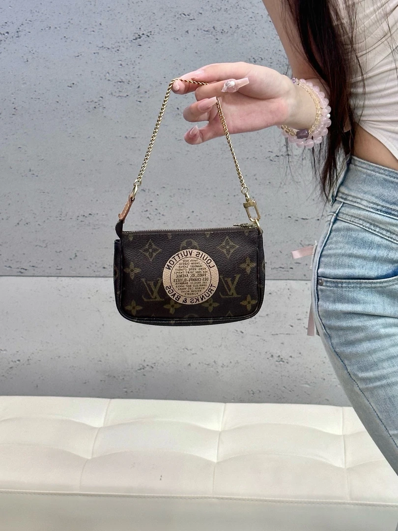 95新 LouisVuitton/路易威登 lv 老花mini麻将手提包(K)