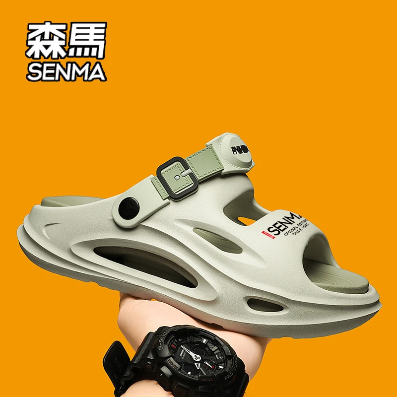 SENMA/森马沙滩拖鞋男款2025夏季新款休闲运动两用厚底防滑凉拖鞋