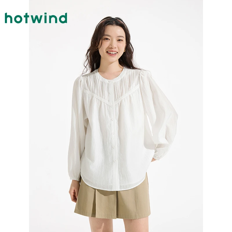 【热风门店同款】热风2025年夏季新款女士法式度假衬衫F03W25202