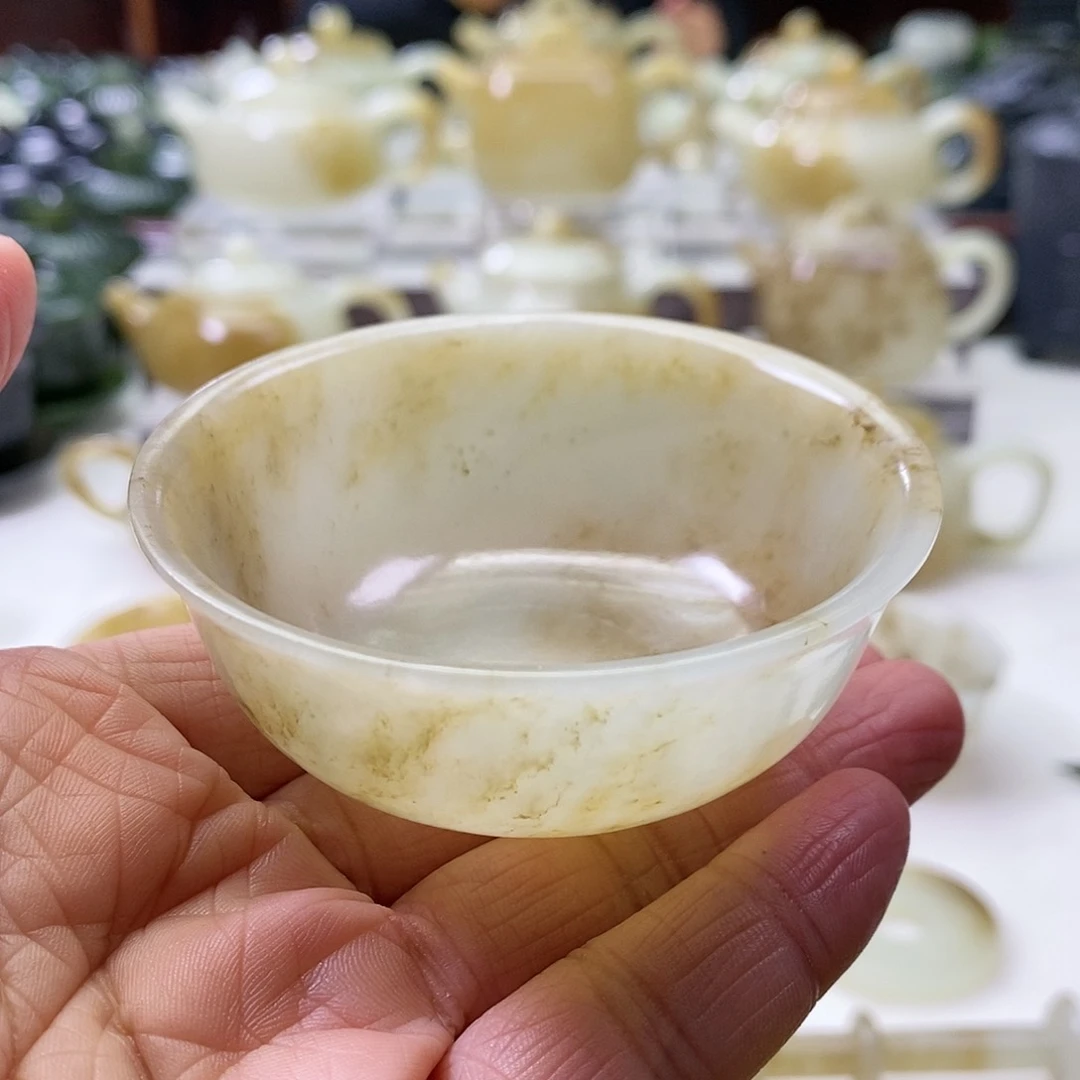 和田玉茶碗未镶嵌董*禄