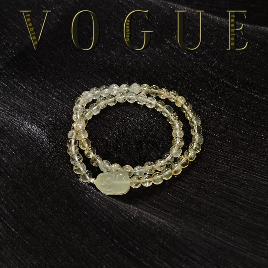 财来！双圈黄水晶貔貅设计感天然水晶黄阿塞礼物女