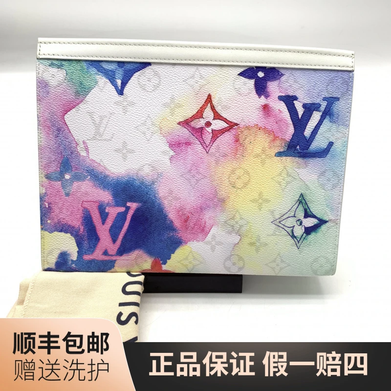 99新 LouisVuitton/路易威登 LV白老花渲染洗漱包/10020481男款包