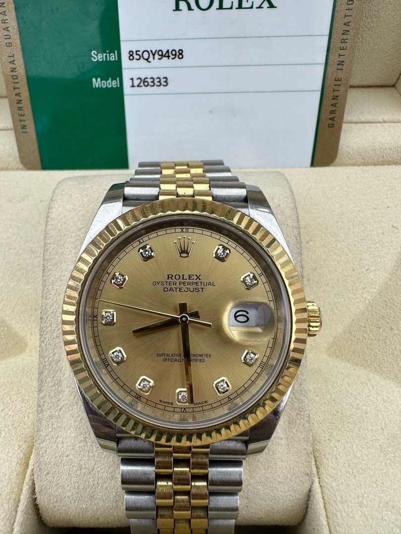 99新 Rolex/劳力士 间金日志型男士自动机械手表41mm