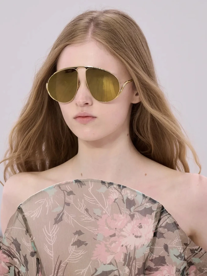 25年新款超大框秀场同款太阳眼镜欧美潮流街拍凹造型百搭防紫外线