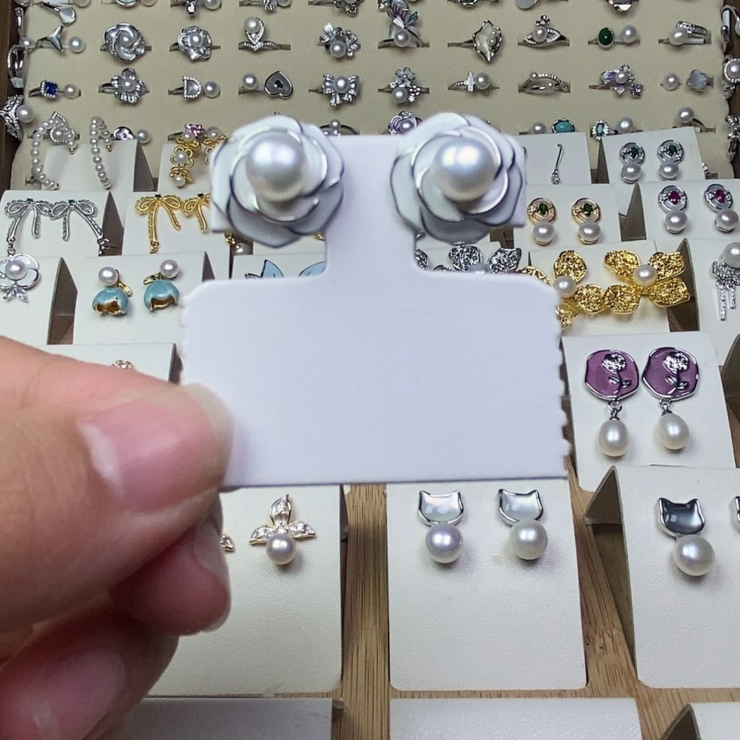 耳饰银S925镶嵌淡水珍珠